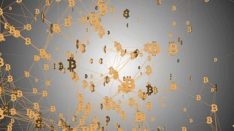 Bitcoin and block chain. world economic system. business background. seamless Stock Footage 83287829