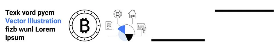 Bitcoin and Blockchain Concept with Chart, Cloud, and Computer Stock Illustration