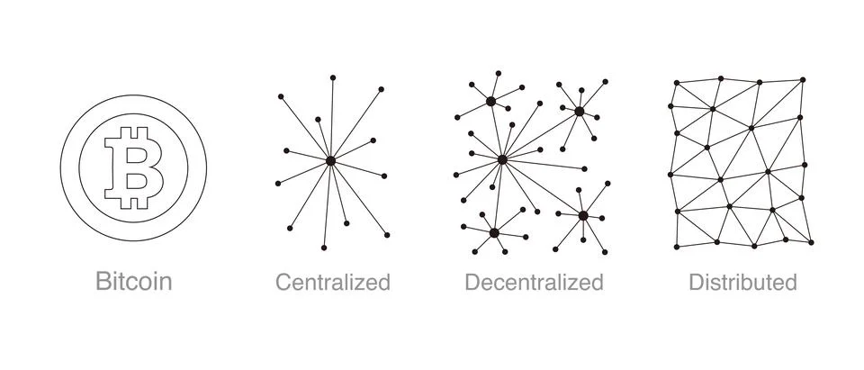 Bitcoin and blockchain concept Illustrazione stock