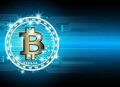 Bitcoin and blockchain digital technology, virtual currency blockchain techno 스톡 일러스트