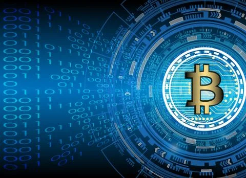 Bitcoin and blockchain digital technology, virtual currency blockchain techno 스톡 일러스트