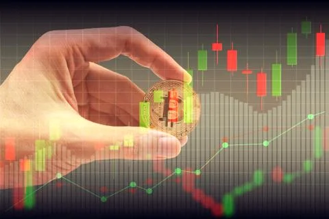 Bitcoin and blockchain digital technology 스톡 사진
