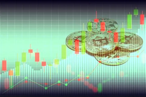 Bitcoin and blockchain digital technology Stock Photos