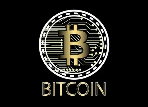 Bitcoin and blockchain network connection, virtual currency blockchain techno Stock Illustration