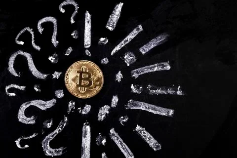 Bitcoin and chalkboard Stock Photos
