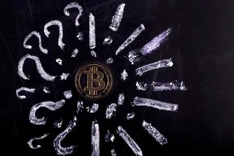 Bitcoin and chalkboard Stock Photos