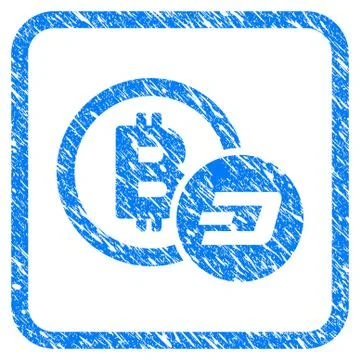 Bitcoin And Dash Framed Stamp Illustrazione stock