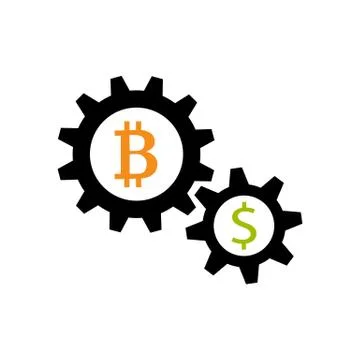 Bitcoin and dollar exchange Stock Illustration