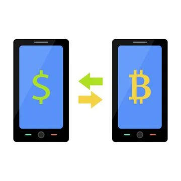 Bitcoin and dollar exchange Stock Illustration