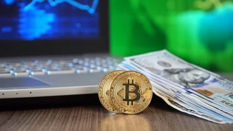 Bitcoin And Dollar Stock Footage 85870657
