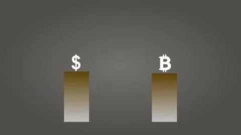 Bitcoin and Dollar Price Shift Animation Stock-Footage 300310209