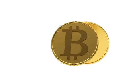 Bitcoin and a dollar rotate in 3D animation. Alpha channel. 4K Video stock 153136267