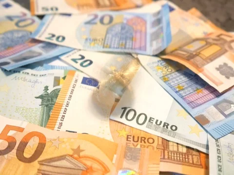 Bitcoin and euro Stock Footage 81438144
