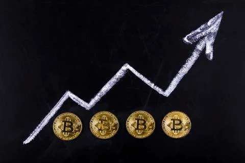Bitcoin and graph Stock Photos