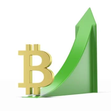 Bitcoin and growing arrow graph 库存插图
