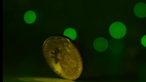 BITCOIN AND LED LIGHT BACKGROUND Stock Footage 83374590