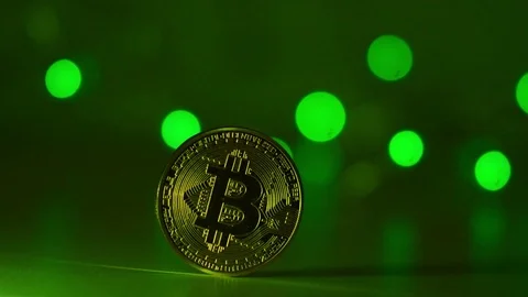 BITCOIN AND LED LIGHT BACKGROUND Stock Footage 83378097