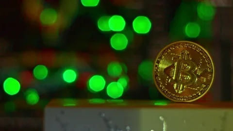 BITCOIN AND LED LIGHT BACKGROUND Stock Footage 83378871