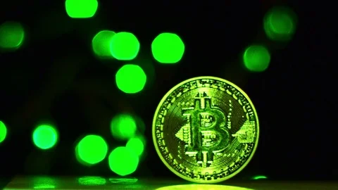 BITCOIN AND LED LIGHT BACKGROUND Stock Footage 83380389