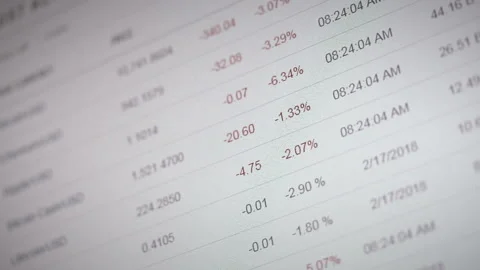 Bitcoin and other cryptocurrencies changing prices. Live financial statistics Video stock 86269810