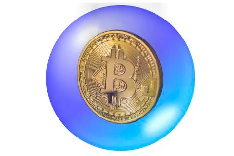 Bitcoin and a soap bubbles concept Stock Photos