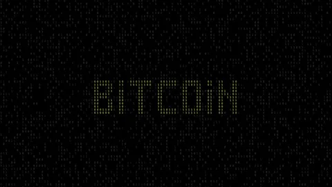 Bitcoin animated word Stock Footage 80083003