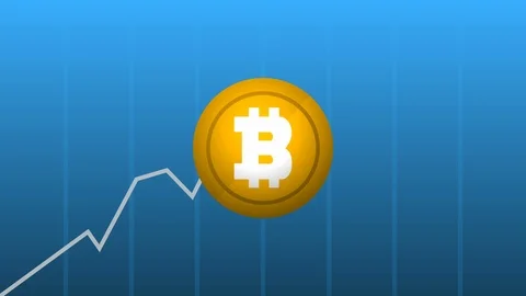 Bitcoin Animation in 3D with Background Depicting Fluctuating Value Stock Footage 106811234