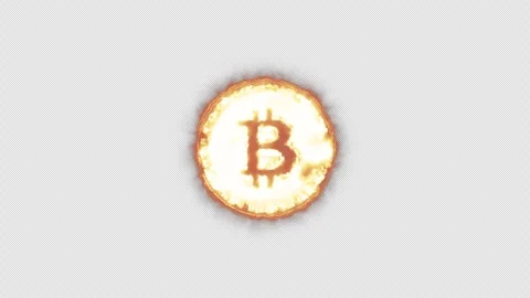 Bitcoin animation. Bitcoin flames animation with alpha channel. Stock Footage 288153746