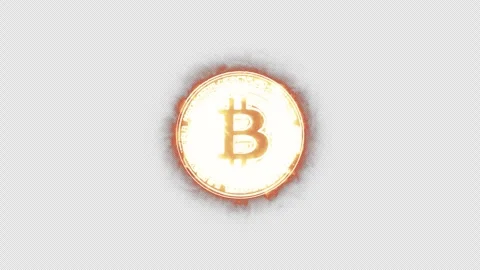 Bitcoin animation. Bitcoin flames animation with alpha channel. Stock Footage 288153781