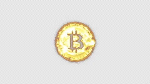 Bitcoin animation. Bitcoin flames animation with alpha channel. Stock Footage 288153845