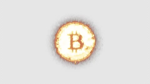 Bitcoin animation. Bitcoin flames animation with alpha channel. Stock Footage 288153986