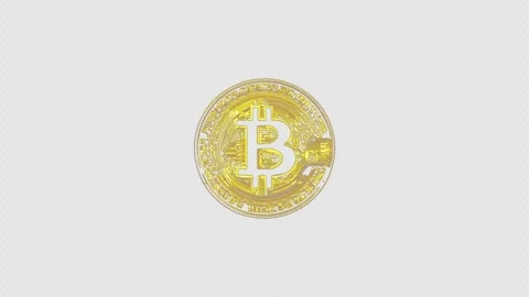 Bitcoin animation. Bitcoin icon animation with alpha channel Stock Footage 288153944