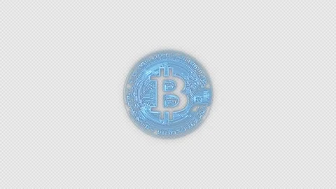 Bitcoin animation. Bitcoin icon animation with alpha channel Stock Footage 288154065