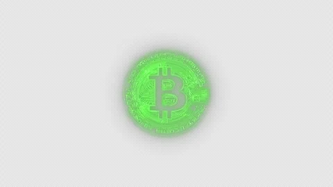 Bitcoin animation. Bitcoin icon animation with alpha channel Stock Footage 288154099