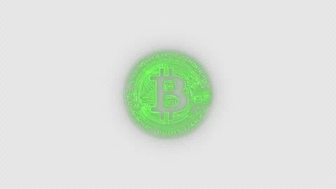 Bitcoin animation. Bitcoin icon animation with alpha channel Stock Footage 288154136