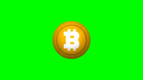 Bitcoin Animation with Green Background Stock Footage 106811169