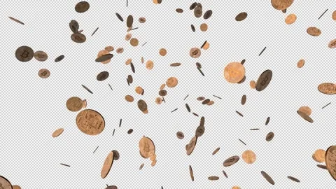 Bitcoin Array Rotation with transparent (alpha) background Stock Footage 252022775