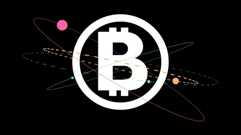 Bitcoin Atomic Orbit Stockbeeldmateriaal 340406003