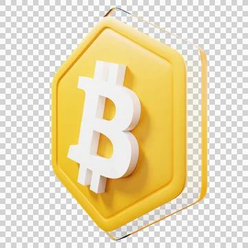 Bitcoin Badge Right View Crypto Isolated On White Background Blockchain Stock Illustration