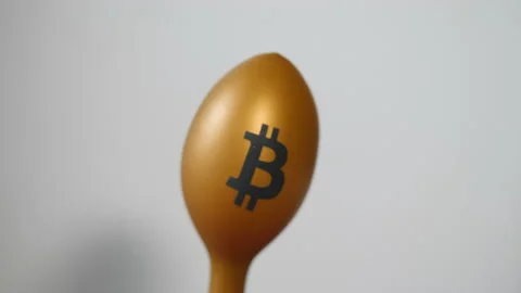 Bitcoin balloon deflates and shrinks. Stock Footage 155203129