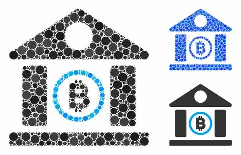 Bitcoin bank building Composition Icon of Circles Ilustración de archivo