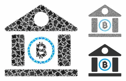 Bitcoin bank building Composition Icon of Uneven Pieces Ilustración de archivo
