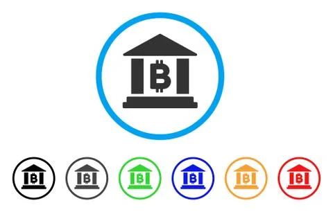 Bitcoin Bank Building Rounded Icon Ilustración de archivo
