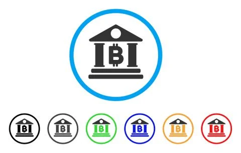 Bitcoin Bank Building Rounded Icon Ilustración de archivo