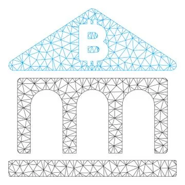 Bitcoin Bank Building Vector Mesh 2D Model Ilustración de archivo