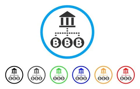 Bitcoin Bank Structure Rounded Icon Illustrazione stock