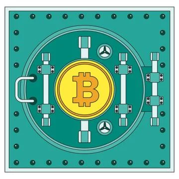 Bitcoin bank vault Ilustración de archivo