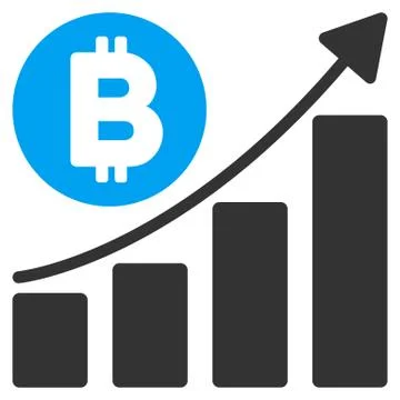 Bitcoin Bar Chart Trend Flat Icon Ilustración de archivo