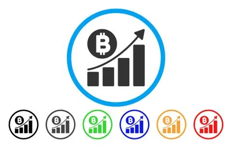 Bitcoin Bar Chart Trend Flat Icon Ilustración de archivo