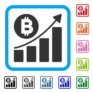 Bitcoin Bar Chart Trend Framed Icon Ilustración de archivo